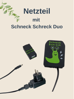Netzteil mit Schneck Schreck Duo für elektrischen Schneckenzaun