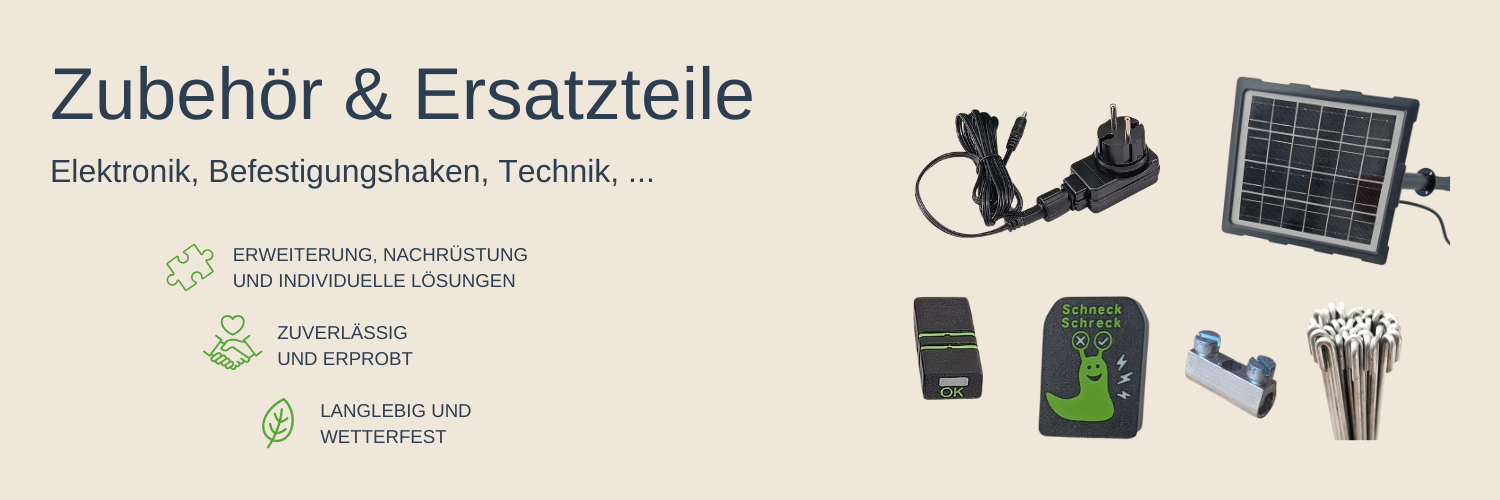 Zubehör und Ersatzteile für den elektrischen Schneckenzaun