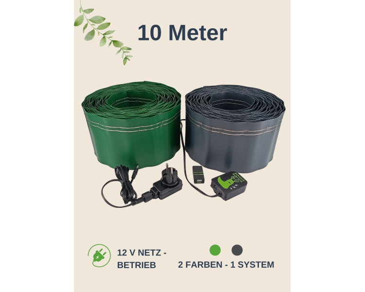 10 m elektrischer Schneckenzaun Komplettset mit Netzteil Base und Tester