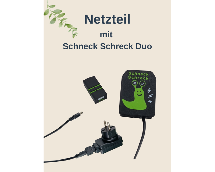 Netzteil mit Schneck Schreck Duo für elektrischen Schneckenzaun