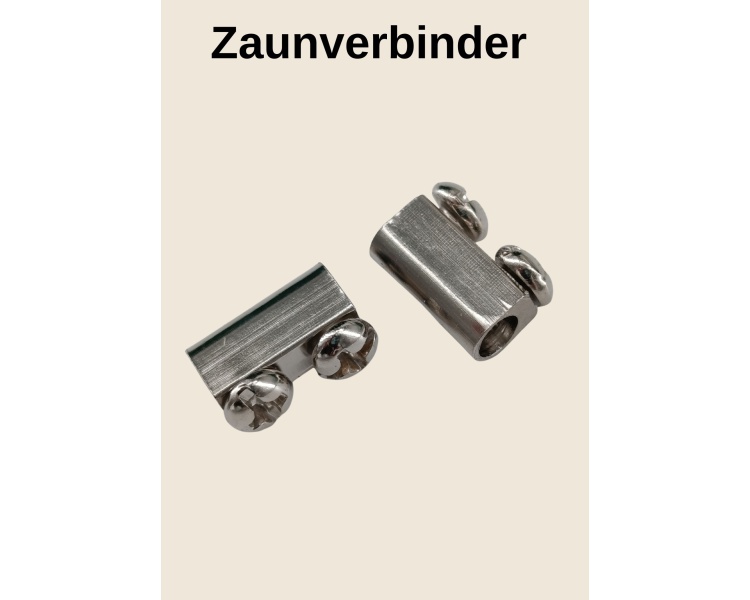 Zaunverbinder für Schneckenzaun, 2 Metallverbinder zur Verbindung der Edelstahldrähte